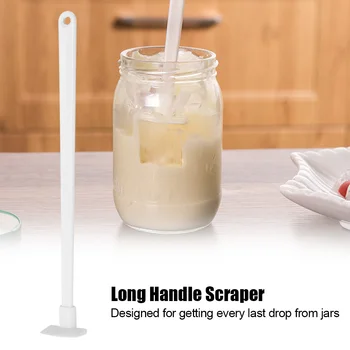 

Nontoxic Practical Multifunctional White Long Bottle Scraper Last Drop Spatula Jar Cans Scraper for Kitchen Home Bakery