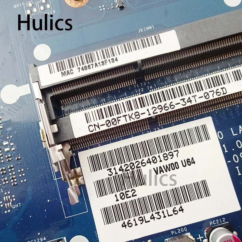 Hulics VAW00 LA-9104P для DELL Inspiron 15 3521 5521 Материнская плата ноутбука CN-00FTK8 SR0XF I3-3227CPU