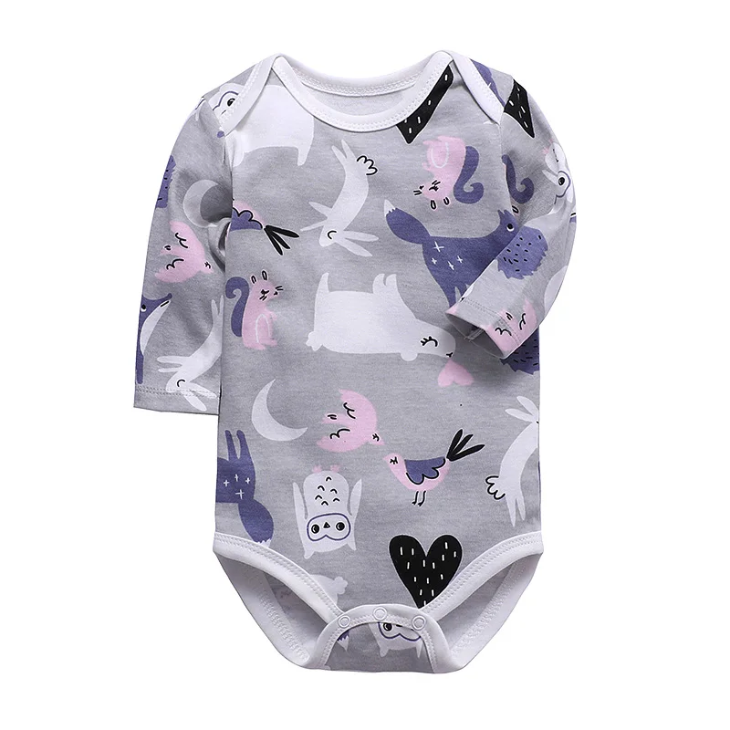 Baby Boy Girl Clothes 0-24 Months Newborn Toddler Infant Long Sleeve Cartoon Print Baby Romper