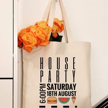 Оригинальная женская сумка с буквенным принтом, Экологичная хлопковая Холщовая Сумка с логотипом, многоразовые складные сумки на молнии для покупок