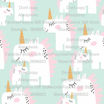 

165cm Wide polyster Fabric Cartoon Unicorn Printed Cotton Fabrics Patchwork Sewing Accessories DIY Cloth Needlework Material