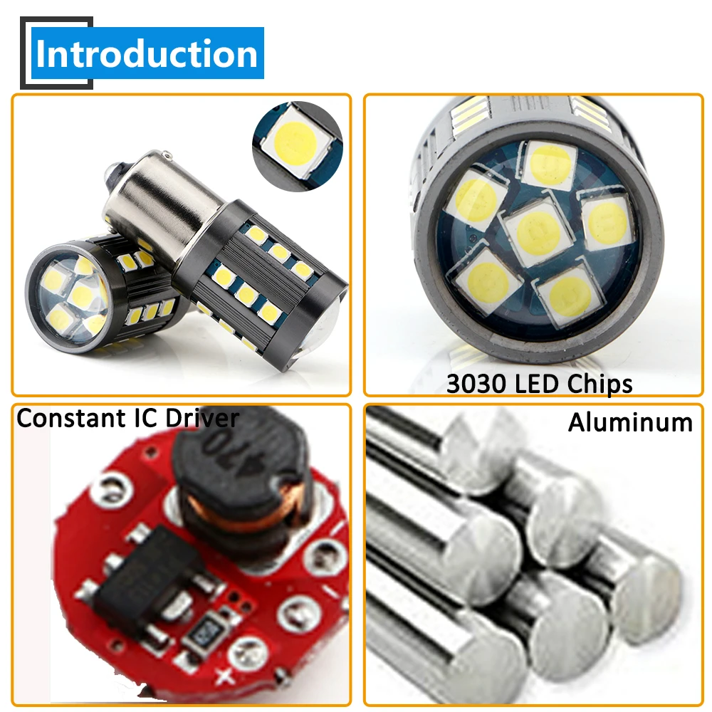 2 шт. светодиодные лампы 12 В DC 3030 24 SMD 1156 1157 3156 3157 7440 7443|Сигнальная лампа| |