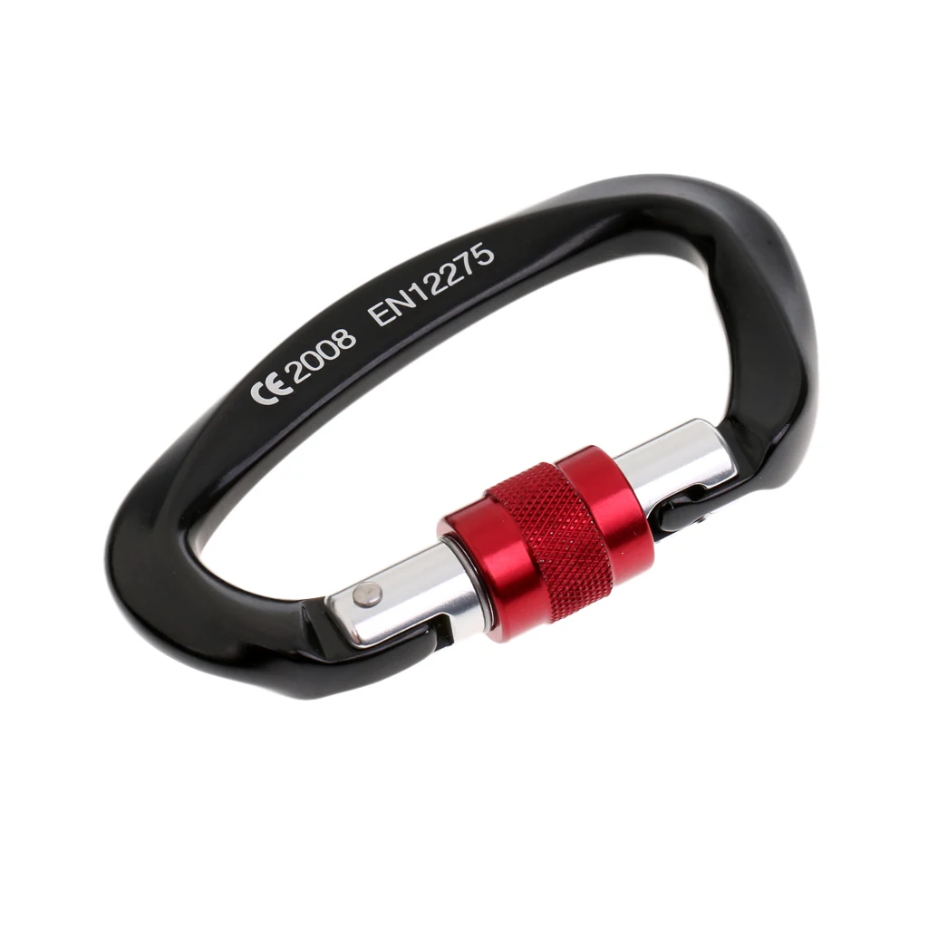 Heavy Duty 25KN Rock Climbing Tree Surgeon 8-13mm Rope Pulley + 25KN Screw Lock Carabiner Rappelling Rescue Gear Equipment