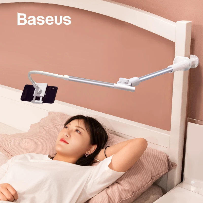 Baratos Baseus soporte plegable para teléfono móvil brazo largo ajustable soporte para teléfono perezoso Clip para Tablet de escritorio soporte de montaje para iPhone Samsung