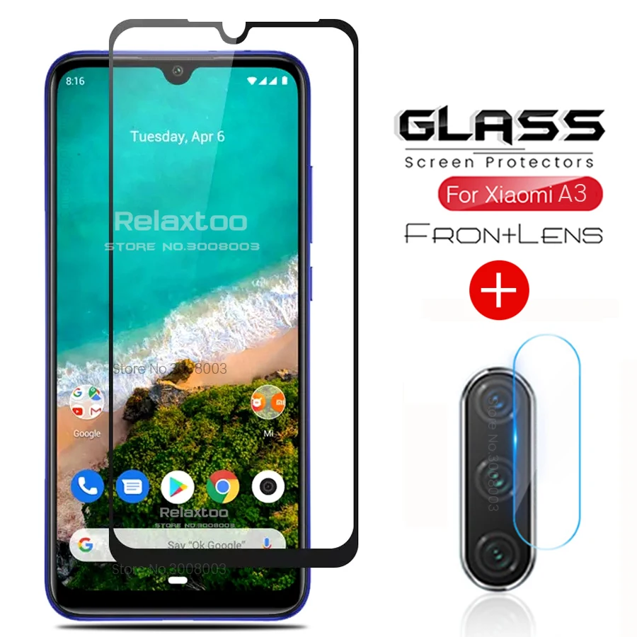 2-в-1 xiaomi a3 очки на xio mi xao mi костюма героев аниме «mi a3 фотоаппаратов Защитное стекло для xiaomi mi a3 3a mi 3a mi a3 Защитная пленка для экрана