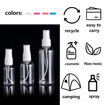 

1Pcs Transparent Empty Spray Bottles 30ml/50ml/100ml Plastic Mini Refillable Container Empty Cosmetic Containers