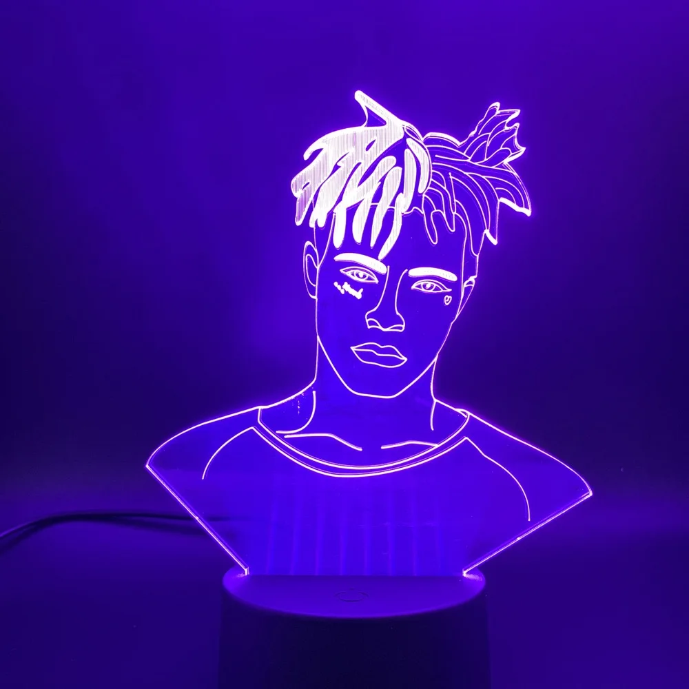 3d лампа фигурка знаменитости певицы XXXTentacion ночник для фанатов подарок домашний
