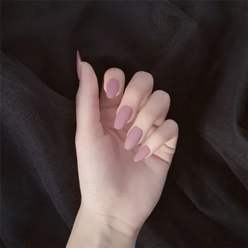 Нарядные фатиновые юбки однотонный матовый балетки накладные ногти для ног, 24 шт. Американский в стиле панк женские накладные ногти, милый комплект-Имитация ногти средней длины размера - Цвет: N11