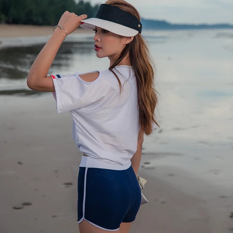 

Rong Longferry New Style GIRL'S Basketball Sporty Bathing Suit Belly Covering Slimming Blouse Lettered Split Type Three-piece Se