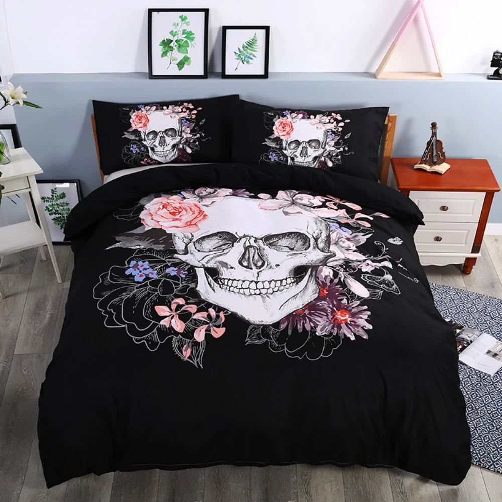 

Bedding Set 3D Printed Skull For Home Duvet Cover Set Queen King 6 Sizes With Pillowcase Bedclothes 2/3Pcs Luxury Home Textile