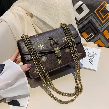 

ANNRMYRS Women Fashion Shoulder Bag Famous Designer PU Leather Little Bee Casual Handbag 2019 Female Small Flap Messenger Bag