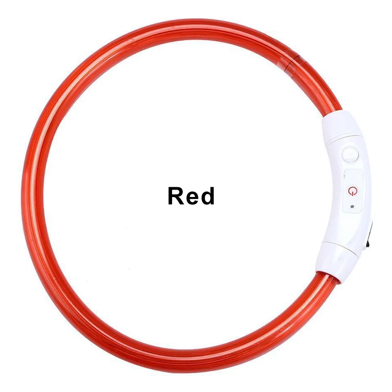 Горячая собака кошка 35/50/70 см usb зарядка вспышка светящийся ошейник Светодиодный светильник USB ошейник для собаки мигающий Диммируемый безопасный светильник TSLM