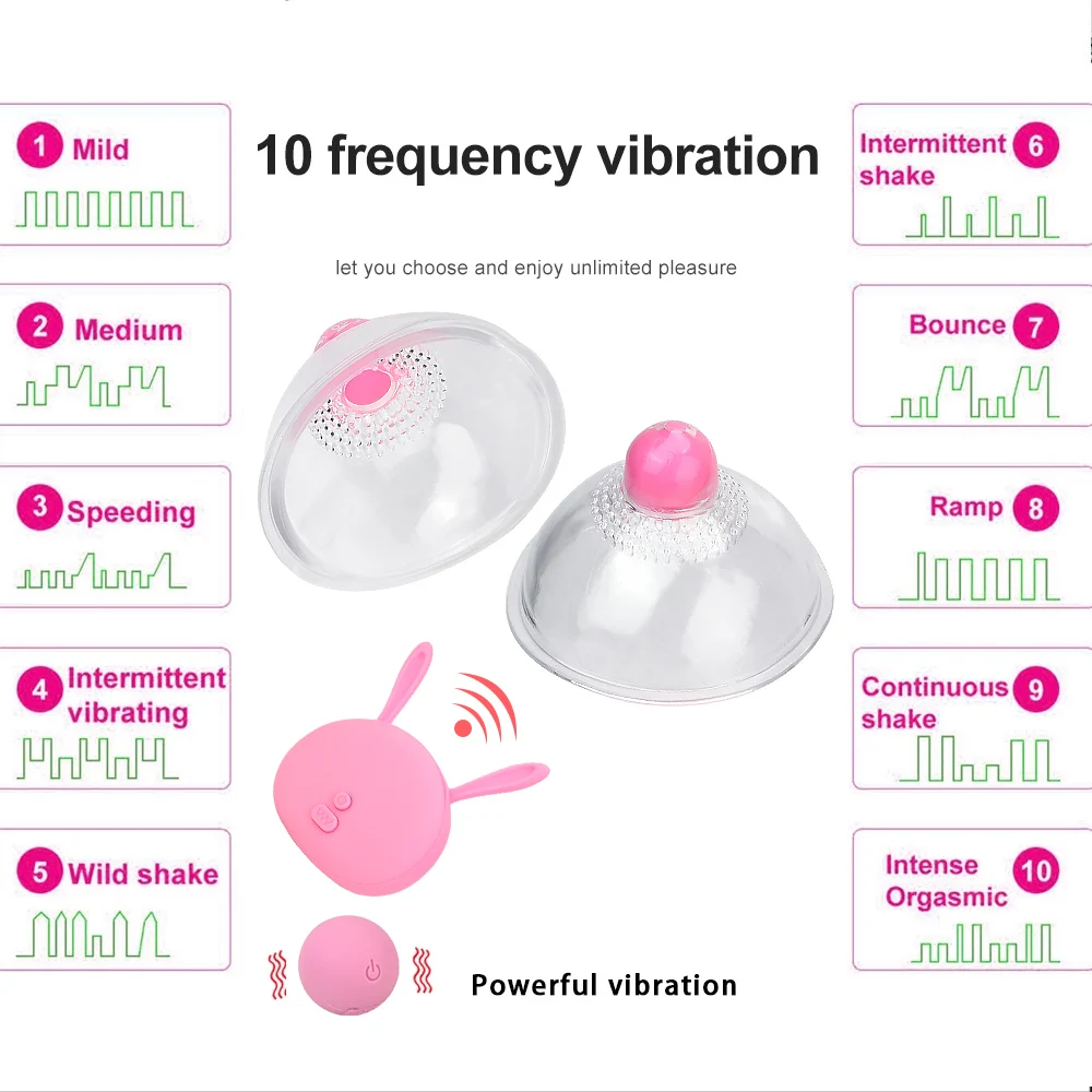 speeds Sucking 10 Breast Pump Breast Enlarge Massager Wireless Remote Control Nipple Vibrator Clit Stimula_voghion.com