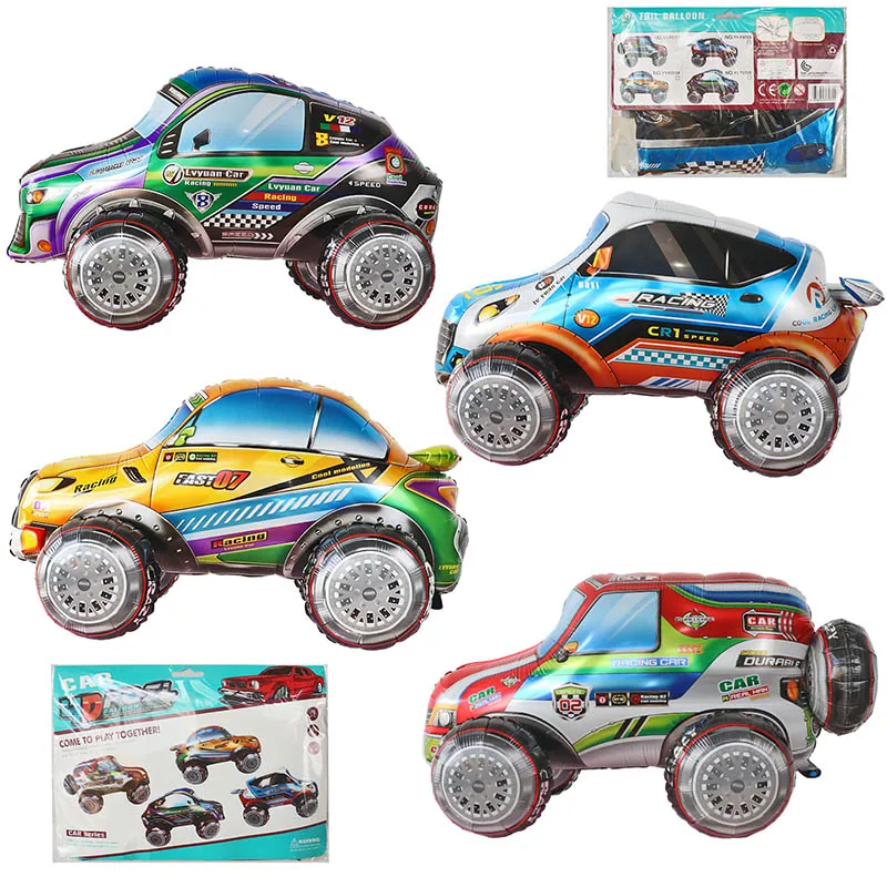 

110x70cm 4D Car Foil Balloon SUV Police Racing Car Ballon Children Gifts Baby Shower Boys Birthday Party Decorations Kids Toys