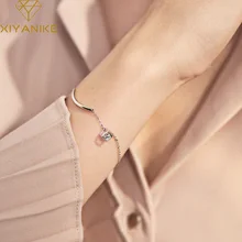 XIYANIKE 925 стерлингового серебра модные креативные Твердые объемные геометрические браслеты для женщин Полумесяца изгиб вечерние Ювелирные изделия Подарки