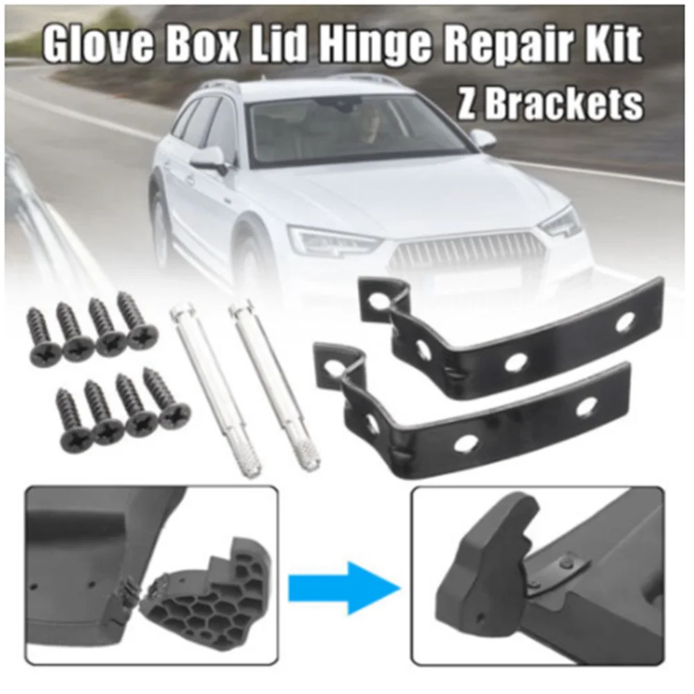 Glove box lid hinge repair kit brackets screws for Audi A4 S4 RS4 B6 B7 8E 2001-2008 glove box lid