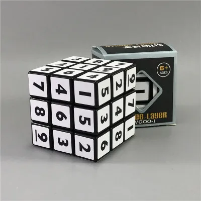Цифровой кубик Sudoku с черным дном, белая наклейка 3X3X3, кубик Sudoku, волшебные кубики, развивающие игрушки для детей, кубик рубиков