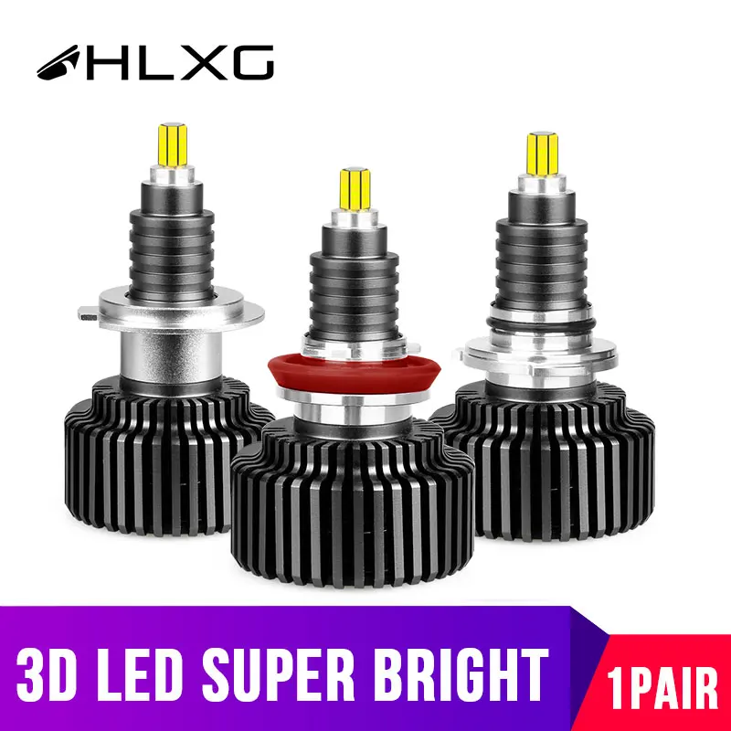 H1 H7 LED H8 H11 9005 HB3 9006 HB4 Автомобильная фара Лампа 6000K 45W 18000LM 9012 hir2 3D 360 ° свет турбо led