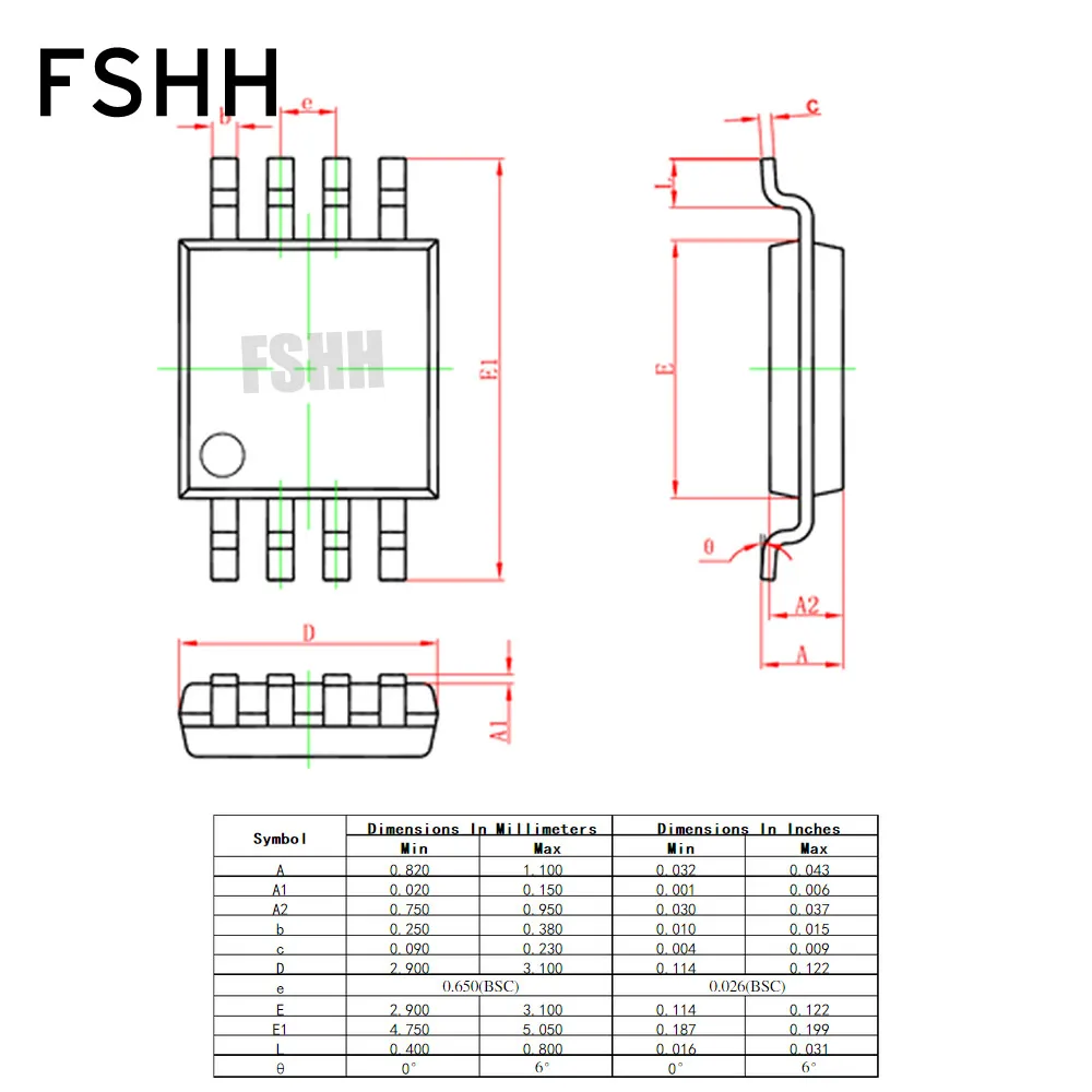 Clamshell MSOP8 to DIP8 , α׷  ġ = 0.65mm,