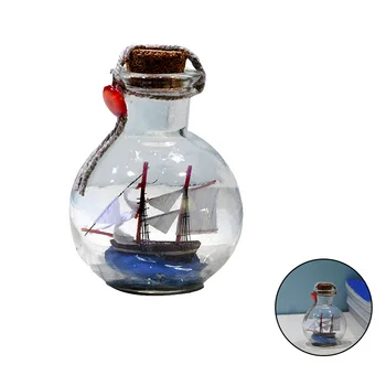 

Sailing Boat in Drift Bottle Mediterranean Glass Pirate Ship Wishing Bottle Nautical Home Decorations Gifts Crafts Novel O18