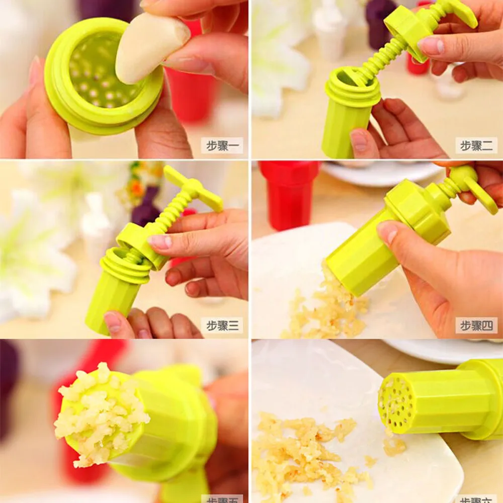 

1 pcs Garlic Press Easy to Use Garlic Press Stirrer Presser Peeler Crusher Home Kitchen New Design Fruit Vegetable Tools