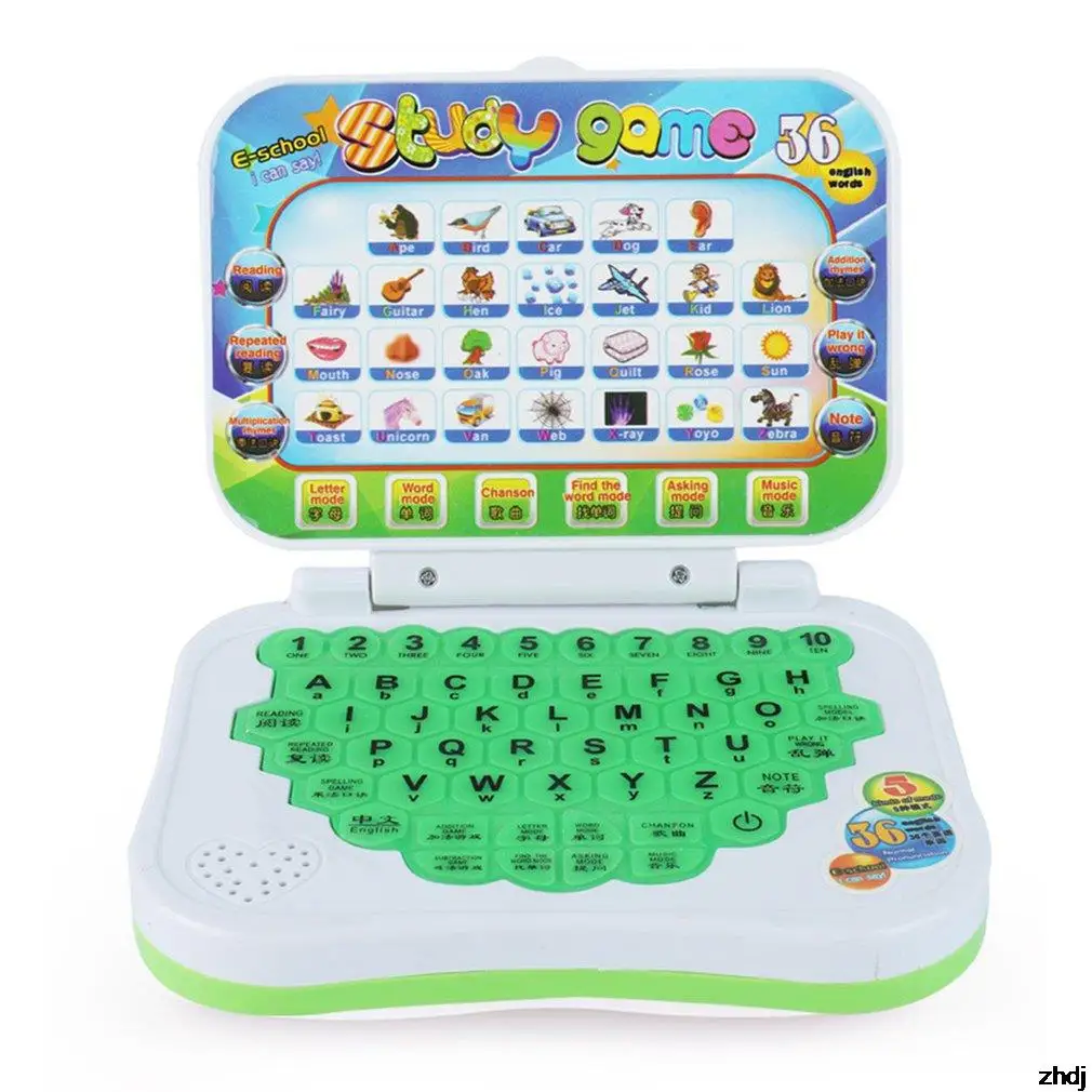 Language Learning Machine Mini Computer With Alphabet Pronunciation Children Learn&educational Laptop Toys Colorful