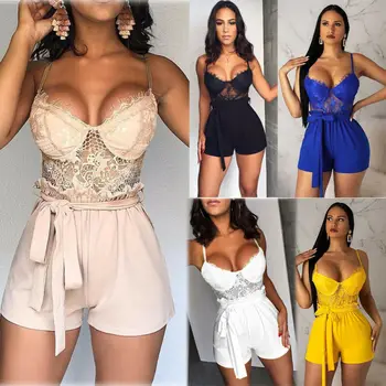 

Women Ladies Clubwear Lace Playsuit Bodycon Party Jumpsuit Romper Trousers US