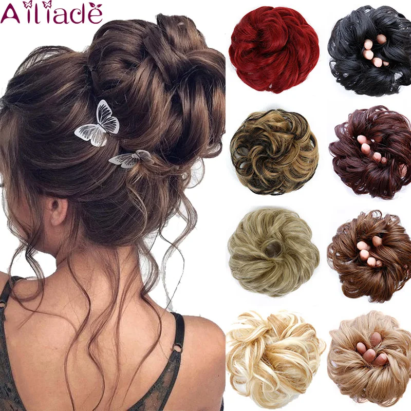 

AILIADA Synthetic Hair Bun Extensions 1PCS Curly Chignons Messy Donut Chignons Hair piece Scrunchie Scrunchy Updo Hairpiece