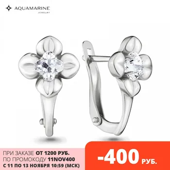 

AQUAMARINE earrings with cubic zirconia lawsuit. swarovski, Silver 925