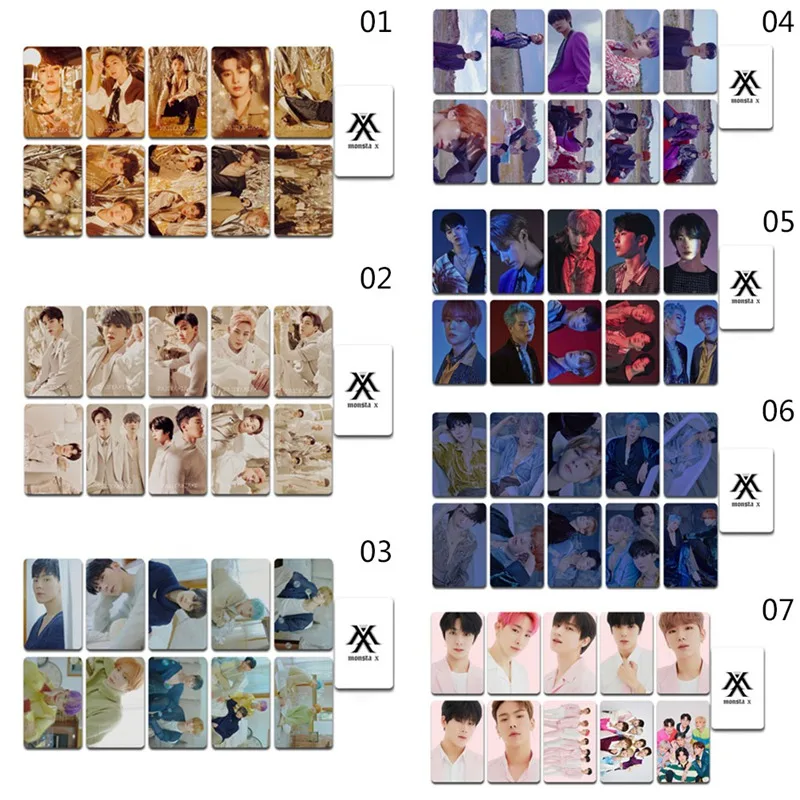 

10PCS/Set Kpop Monsta X Double Side LOMO Card New Album FANTASIA X Photocards Fans Collection
