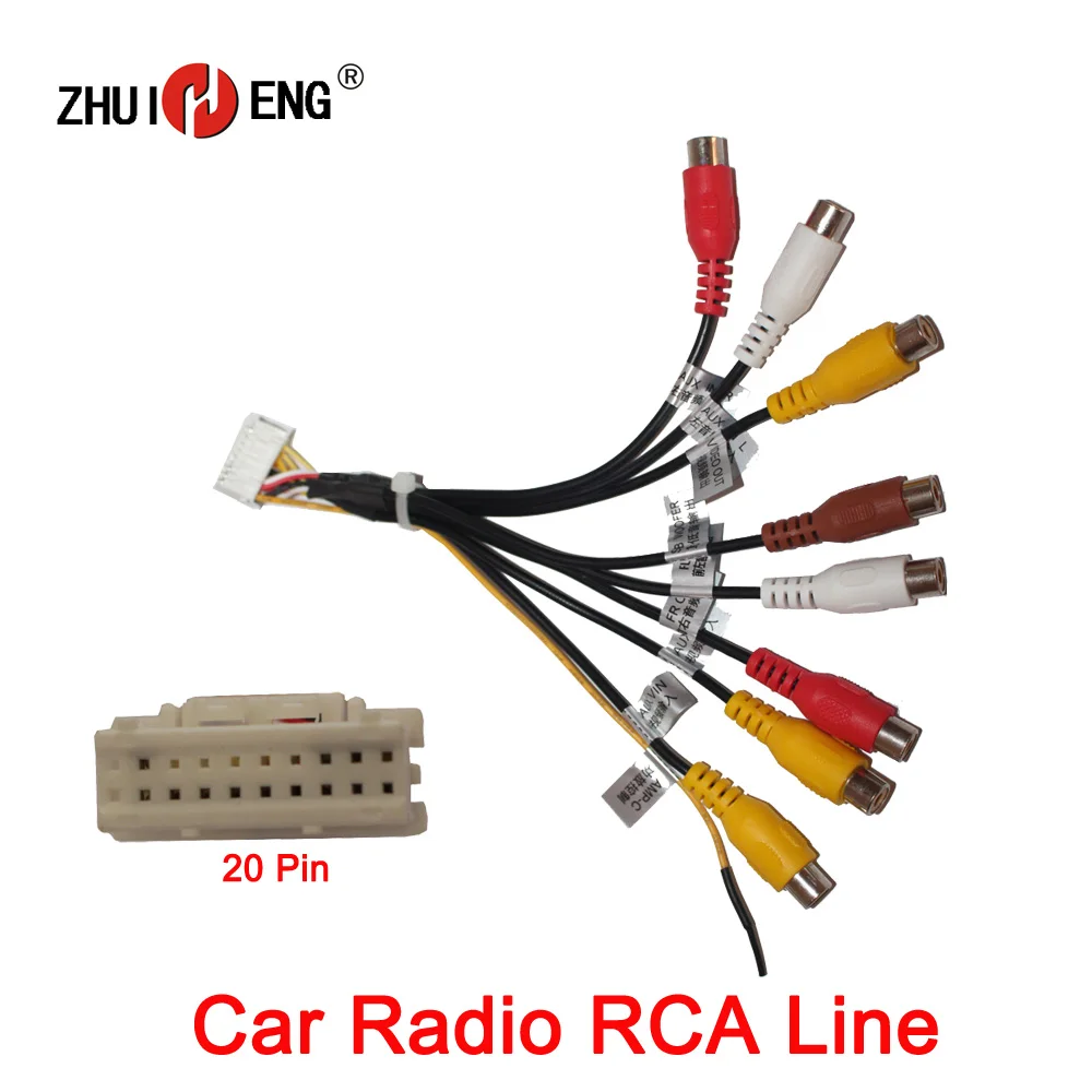 

ZHUIHENG 20 Pin Plug Car Stereo Radio RCA Output AUX Wire Harness Wiring Connector Adaptor subwoofer USB,CAMERA,GPS Antenna