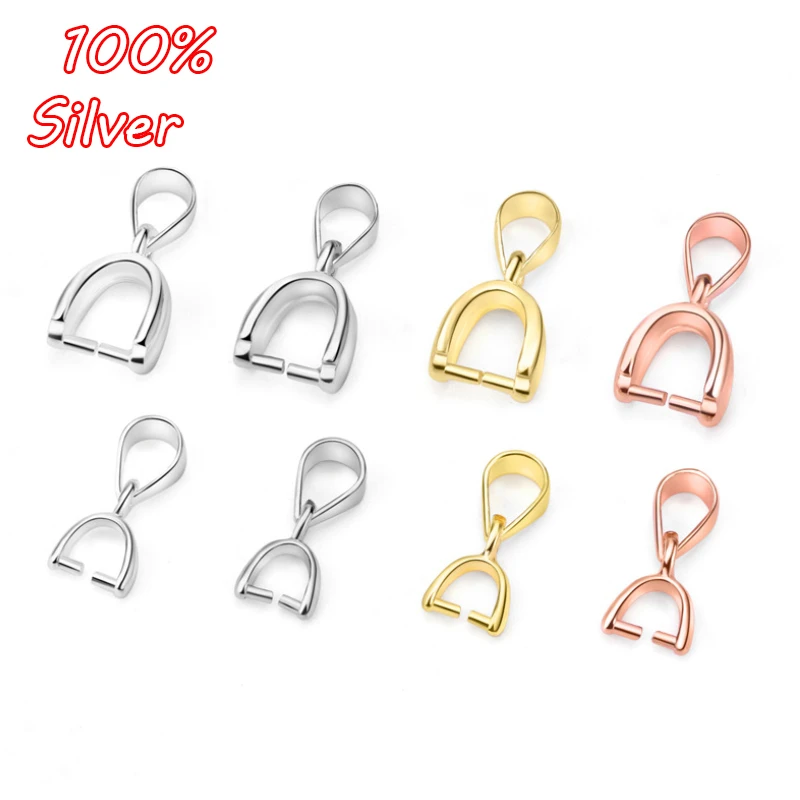 100-200PCS Jewelry Findings 925 Sterling Silver Bail Connector For Pendant