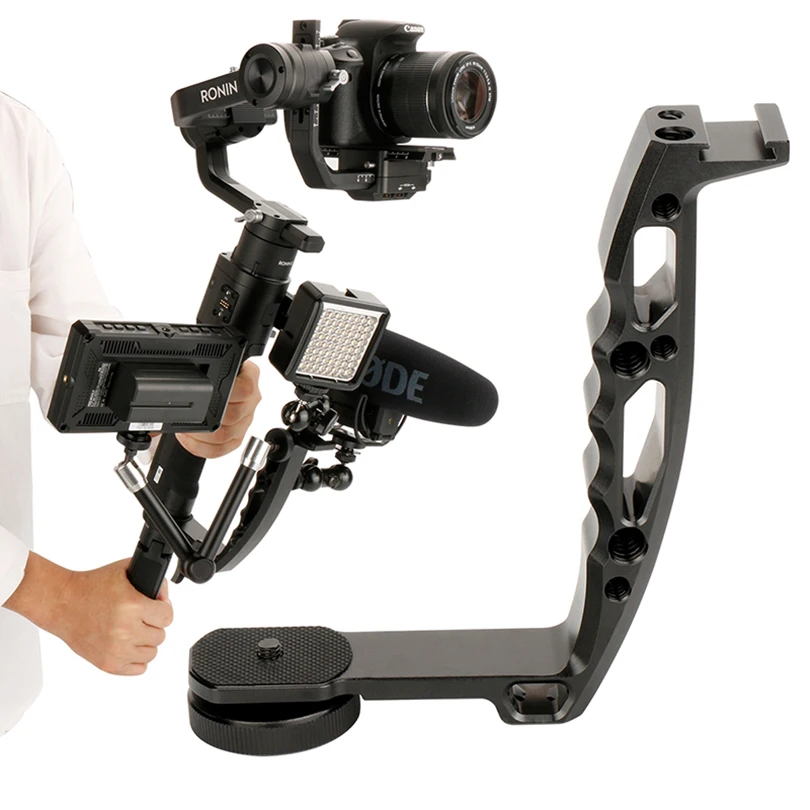 Staffa Tipo L Supporto Per Microfono Impugnatura Supporto Per Monitor Video Per Dji Ronin S Zhiyun Crane 2 Moza Air 2 Accessorio Cardanico
