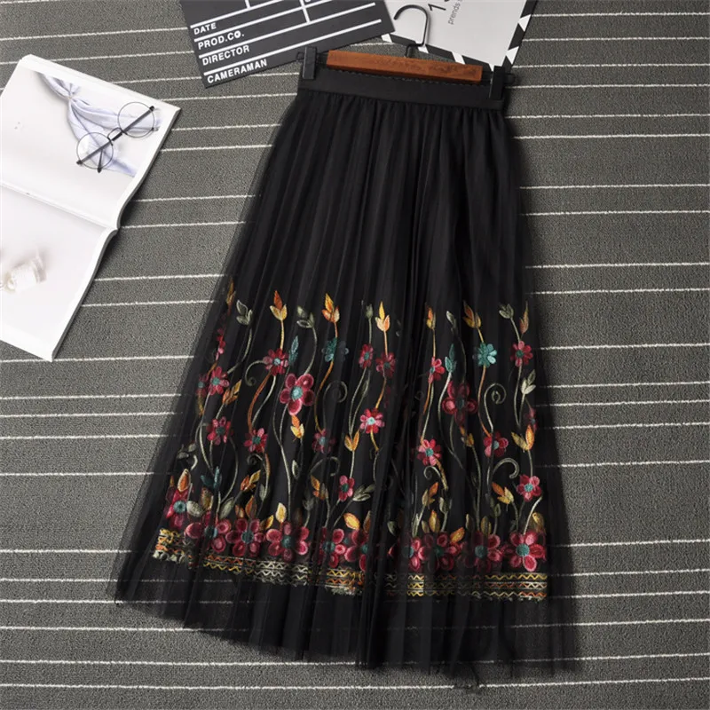 Setwigg весна лето милые 3D цветочной вышивкой платье трапециевидной формы фатиновое