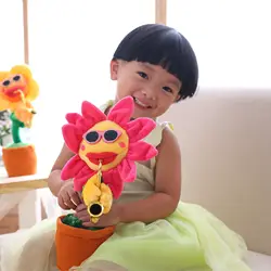 60 первый Поющий Подсолнух чарующий танцующий цветочный горшок модель Забавная детская игрушка подарок Креативный Электрический