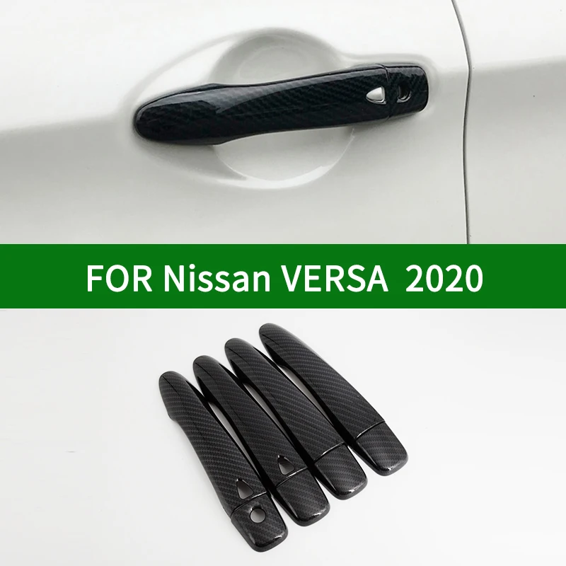 Крышка ручки двери автомобиля для NISSAN VERSA 2020 накладка из углеродного волокна с