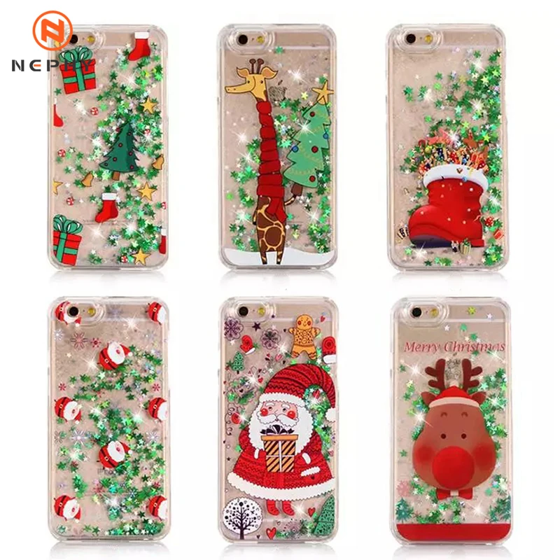 Quicksand Silicone Case Christmas Gift For iPhone 11 Pro Xs Max XR X 5 6 s 6s 7 8 Plus 5s SE 7Plus 8Plus Hard PC Soft TPU Cover |