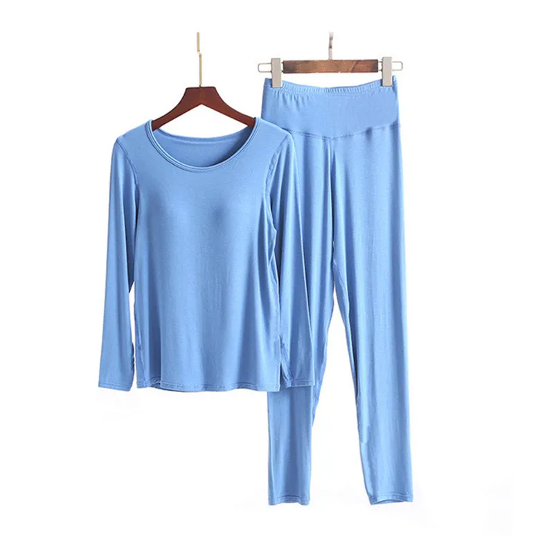 

Modal Cotton Sleep Wear Pajamas Women Long Sleeve Close Fitting Elasticity Pyjama Home Clothes New Autumn Winter Pijamas Set 4XL