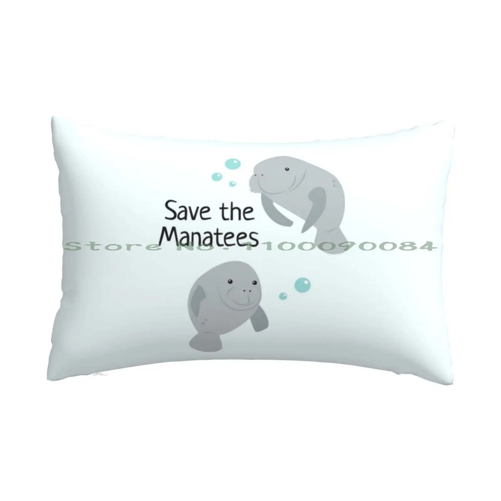 

Save The Manatees Pillow Case 20x30 50*75 Sofa Bedroom Manatee Lover Save The Manatees Cute Manatee Love Sea Cows Animals