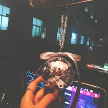 Креативное зеркало заднего вида, подвесное украшение для автомобилей, стены дома, вечеринки ручной работы Корона медведь и вечные цветы орнамент