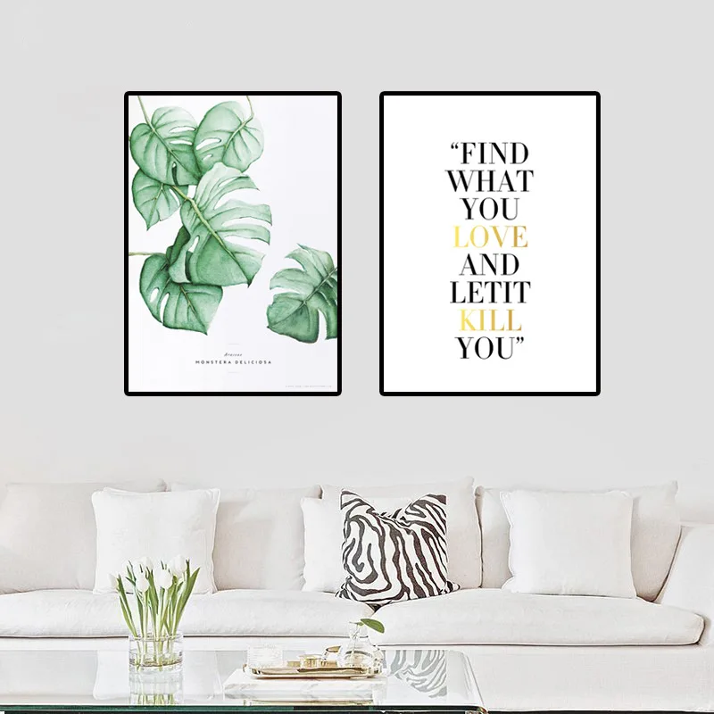 

Free Shipping 2pcs/set Modern Simplicity Canvas Paintings, Find Love Motto Pictures, Wall Art Canvas for Bedroom Decor
