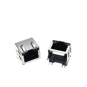 

50pcs/lot New RJ45 Modular Network PCB Jack 56+LED Female Socket Network Shielded Lan Connector