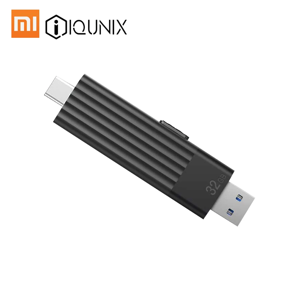 Xiaomi Youpin IQUNIX Поддержка карт флеш-накопителей USB флэш-память Тип-диск с двойной Порты и разъёмы 128/64 Гб/32 ГБ флэш-памяти, Интерфейс 220 м сдвижная для телефона планшетного компьютера MAC U диск