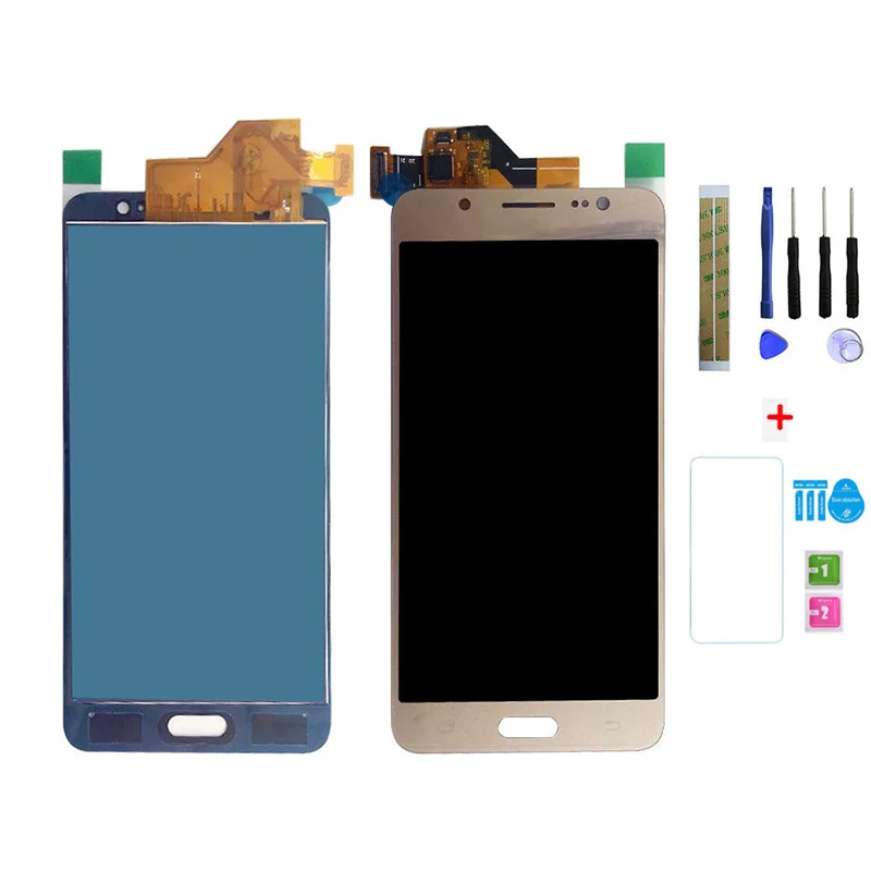 Золотой SM-J510FN/F/M/H/DS для Samsung Galaxy J5 j510 ЖК-дисплей+ сенсорный экран J510FN J510F J510M J510H экран регулировка яркости - Цвет: Золотой