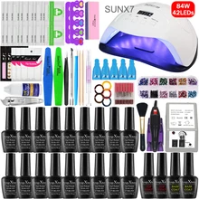 Маникюрный набор на 18 деталей, набор для полировки ногтей, набор инструментов для электрической дрели для ногтей, машинка для маникюра, УФ-Гель-лак, все для маникюра