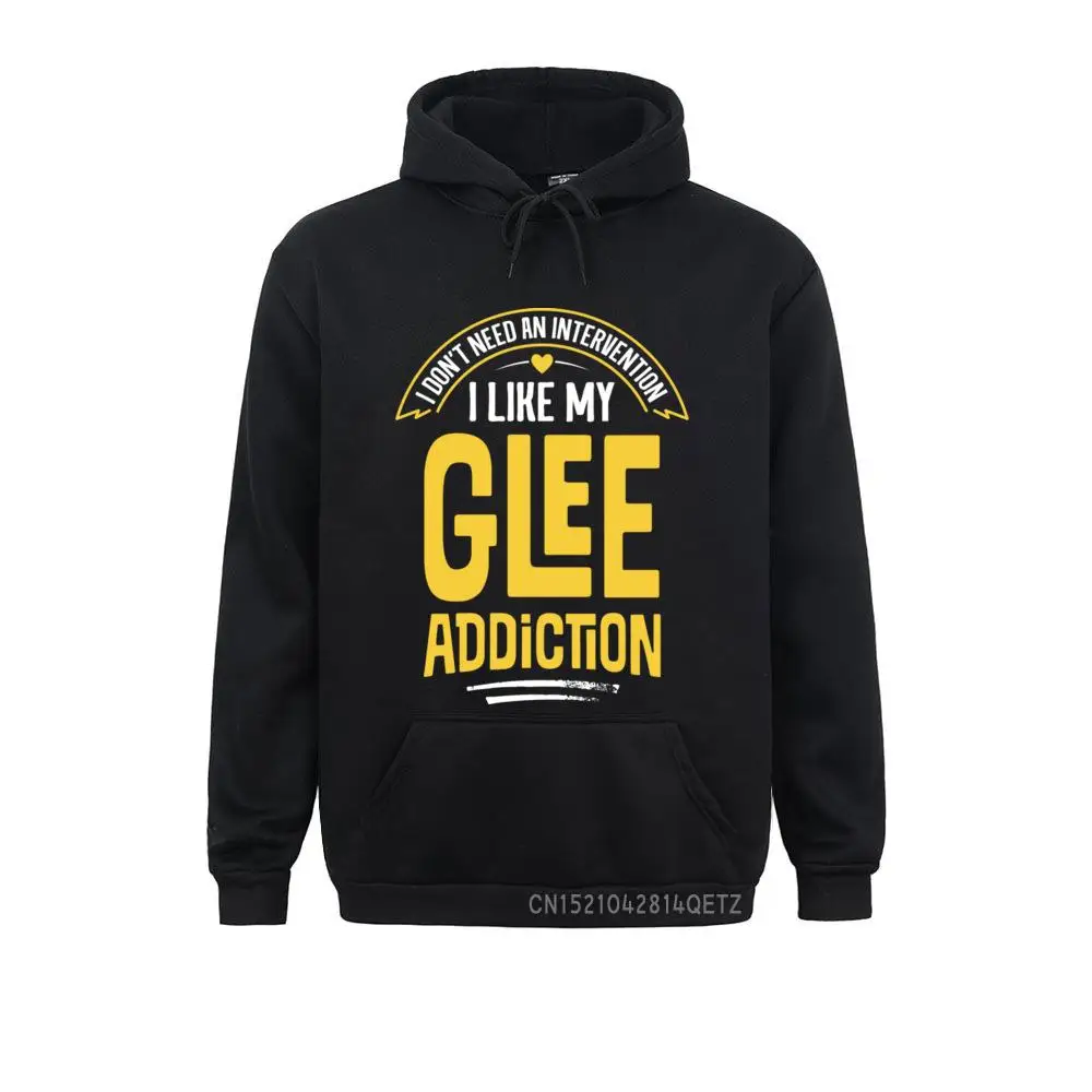 Funny Glee - I Like My Addiction Pullover Hoodie__B8621 Lovers Day  Hoodies Long Sleeve Simple Style Sportswears Plain Sweatshirts Funny Glee - I Like My Addiction Pullover Hoodie__B8621black