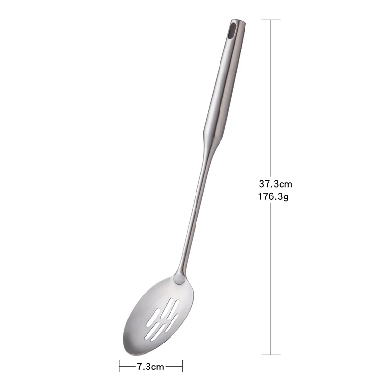 1PC Kitchen Silver Cooking Set 304 Stainless Steel Spatula Soup Spoon Special Cooking Shovel with Hollow Handle Kitchen Tools