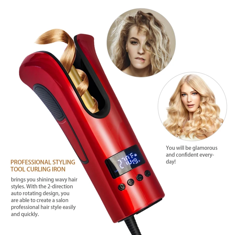 Новейший светодиодный автоматический щипцы для завивки волос в форме розы, легкий светодиодный щипцы для завивки волос, быстрый нагрев, профессиональный инструмент для укладки волос