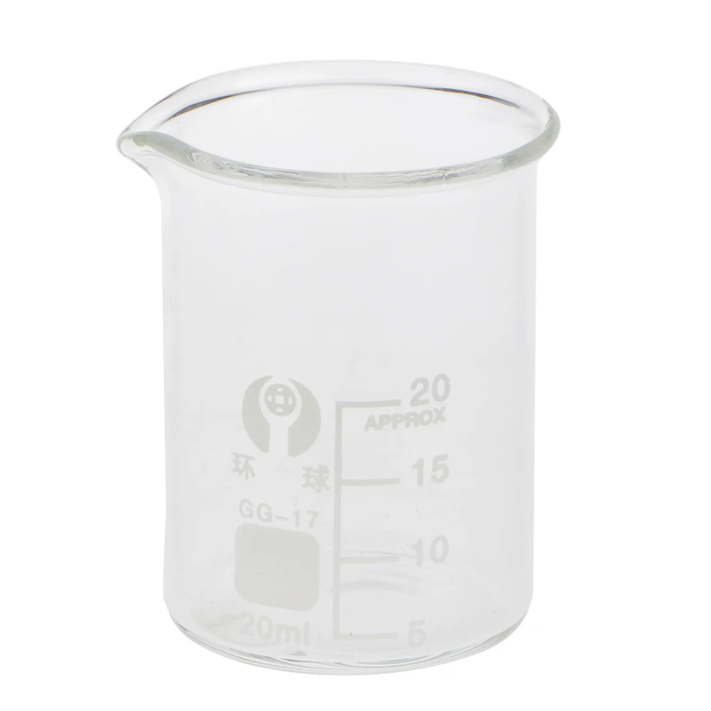 20 мл стеклянный Градуированный низкоформный стакан 5 интервал окончания| |