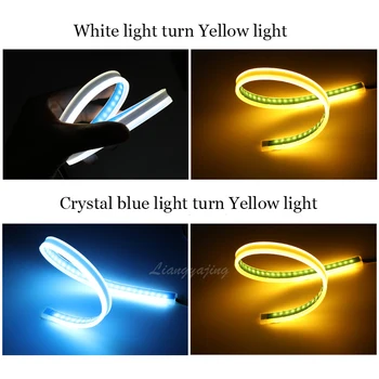 

2pcs Car DRL LED Daytime Running Lights Flexible Driving White Blue Turn Signal Yellow Auto Headlight Strip